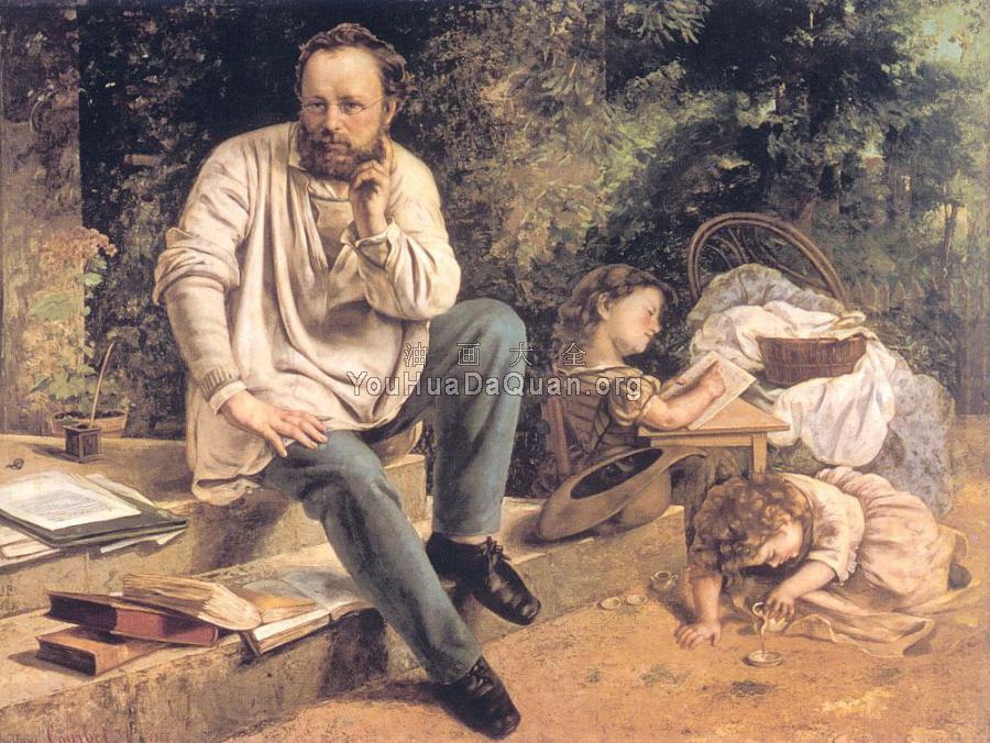 Portrait of P.J. Proudhon in 1853 - 古斯塔夫·库尔贝